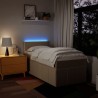 Sommier à lattes de lit avec matelas Crème 80x200 cm Tissu 