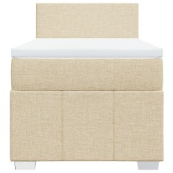 Sommier à lattes de lit avec matelas Crème 80x200 cm Tissu 