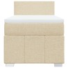 Sommier à lattes de lit avec matelas Crème 80x200 cm Tissu 