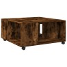Table basse chêne fumé 80x80x40 cm bois d'ingénierie 