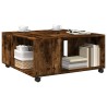 Table basse chêne fumé 80x80x40 cm bois d'ingénierie 