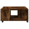 Table basse chêne fumé 80x80x40 cm bois d'ingénierie 