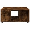 Table basse chêne fumé 80x80x40 cm bois d'ingénierie 