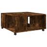 Table basse chêne fumé 80x80x40 cm bois d'ingénierie 