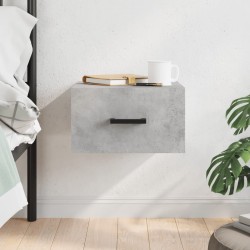 Table de chevet murale gris béton 35x35x20 cm 