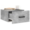 Table de chevet murale gris béton 35x35x20 cm 