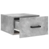 Table de chevet murale gris béton 35x35x20 cm 