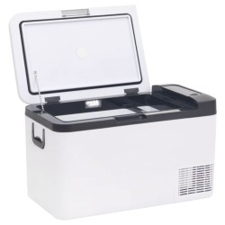 Glacière avec poignée et adaptateur noir et blanc 25 L PP et PE 