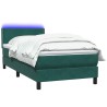 Sommier à lattes de lit et matelas vert foncé 90x210 cm velours 