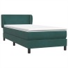 Sommier à lattes de lit et matelas vert foncé 90x210 cm velours 