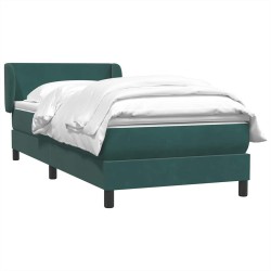 Sommier à lattes de lit et matelas vert foncé 90x210 cm velours 