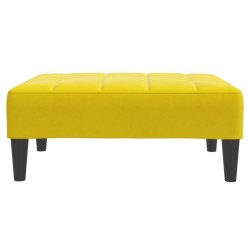 Canapé-lit à 2 places avec repose-pied jaune velours 