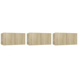 Meubles TV suspendus 3 pcs Chêne sonoma 60x30x30 cm 