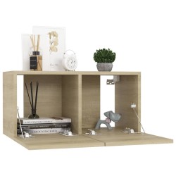 Meubles TV suspendus 3 pcs Chêne sonoma 60x30x30 cm 