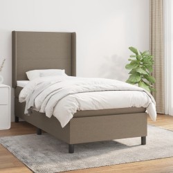 Sommier à lattes de lit avec matelas Taupe 90x190 cm Tissu 