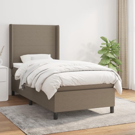 Sommier à lattes de lit avec matelas Taupe 90x190 cm Tissu 
