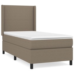 Sommier à lattes de lit avec matelas Taupe 90x190 cm Tissu 