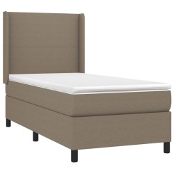 Sommier à lattes de lit avec matelas Taupe 90x190 cm Tissu 