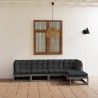 Salon de jardin 5 pcs avec coussins Bois de pin massif 