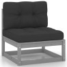 Salon de jardin 5 pcs avec coussins Bois de pin massif 