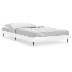 Cadre de lit sans matelas blanc brillant 90x190 cm 