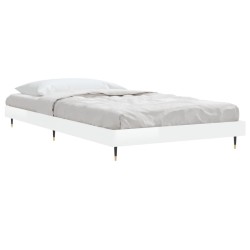 Cadre de lit sans matelas blanc brillant 90x190 cm 