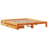 Cadre de lit sans matelas cire marron 200x200cm bois pin massif 