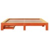 Cadre de lit sans matelas cire marron 200x200cm bois pin massif 