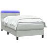 Sommier à lattes de lit et matelas gris clair 80x210 cm velours 