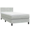 Sommier à lattes de lit et matelas gris clair 80x210 cm velours 