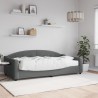 Lit de jour avec matelas gris foncé 100x200 cm tissu 