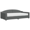 Lit de jour avec matelas gris foncé 100x200 cm tissu 