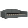 Lit de jour avec matelas gris foncé 100x200 cm tissu 