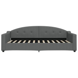 Lit de jour avec matelas gris foncé 100x200 cm tissu 