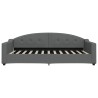 Lit de jour avec matelas gris foncé 100x200 cm tissu 