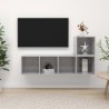 Ensemble de meuble TV 2 pcs Gris béton Bois d'ingénierie 
