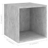 Ensemble de meuble TV 2 pcs Gris béton Bois d'ingénierie 