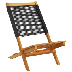 Chaises de jardin pliantes lot de 6 noir bois d'acacia massif 