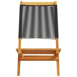 Chaises de jardin pliantes lot de 6 noir bois d'acacia massif 