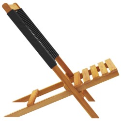 Chaises de jardin pliantes lot de 6 noir bois d'acacia massif 