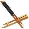 Chaises de jardin pliantes lot de 6 noir bois d'acacia massif 