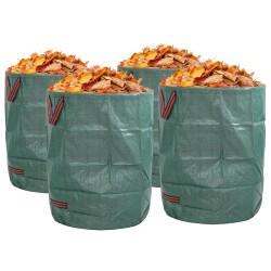 Sacs à déchets de jardinavec poignées 4 pcs pliables ronds verts 300 L 