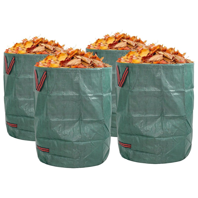 Sacs à déchets de jardinavec poignées 4 pcs pliables ronds verts 300 L 
