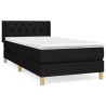 Sommier à lattes de lit et matelas Noir 80x200 cm Tissu 