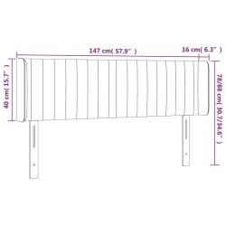 Tête de lit à LED Taupe 147x16x78/88 cm Tissu 