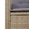 Ensemble à manger de jardin et coussins 2 pcs beige poly rotin 