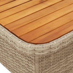 Ensemble à manger de jardin et coussins 2 pcs beige poly rotin 