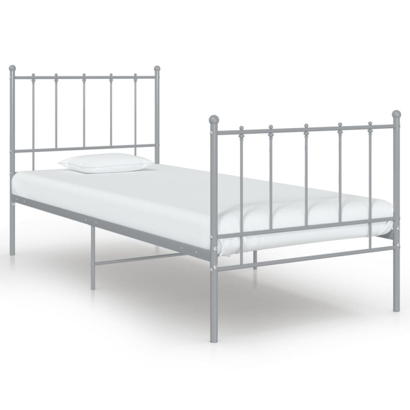Cadre de lit sans matelas gris métal 90x200 cm Cadre de lit sans matelas gris métal 90x200 cm
