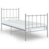 Cadre de lit sans matelas gris métal 90x200 cm 