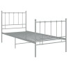 Cadre de lit sans matelas gris métal 90x200 cm 